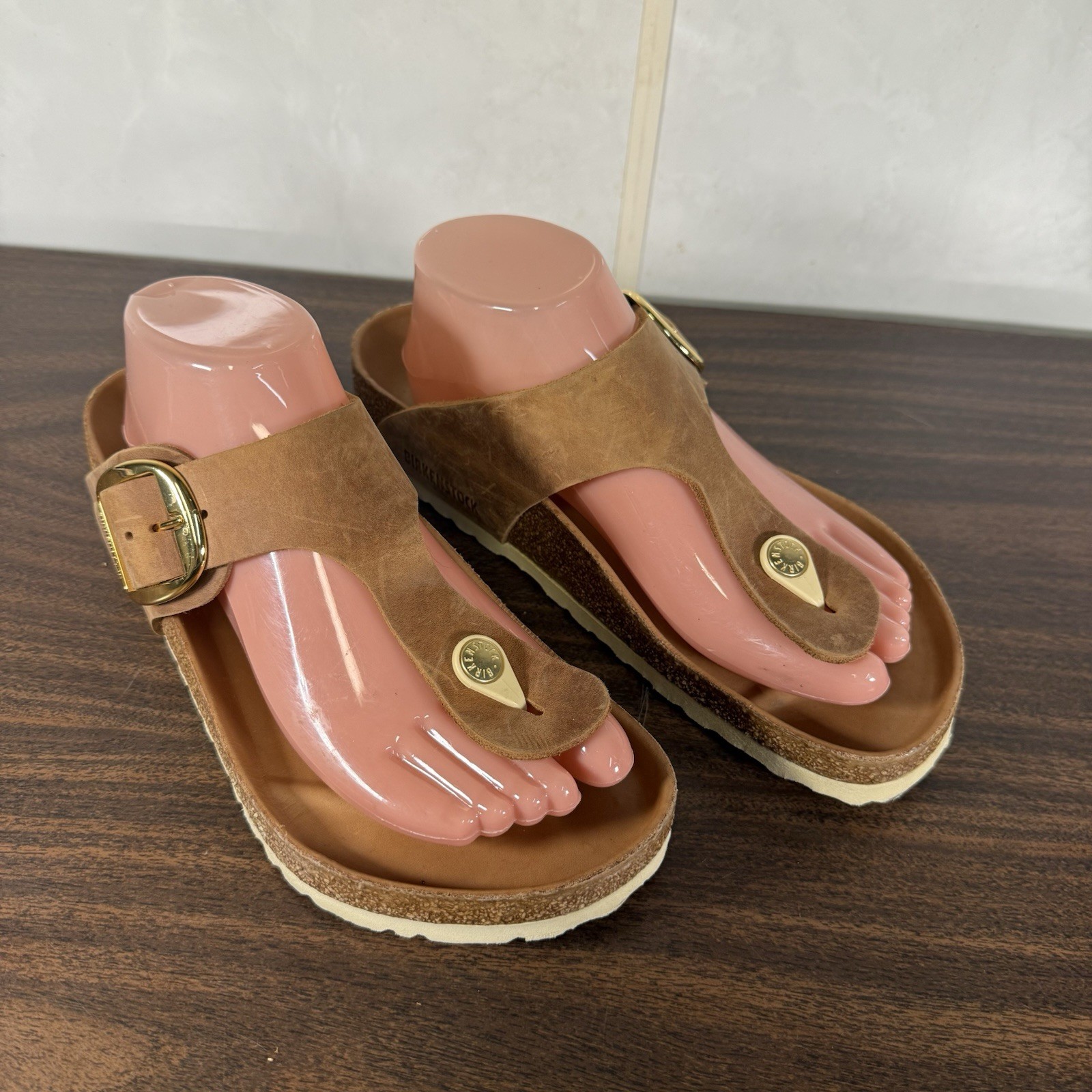 Birkenstock Gizeh Big Buckle Brown Oiled Leather Regular EU 39 W 8 M 6