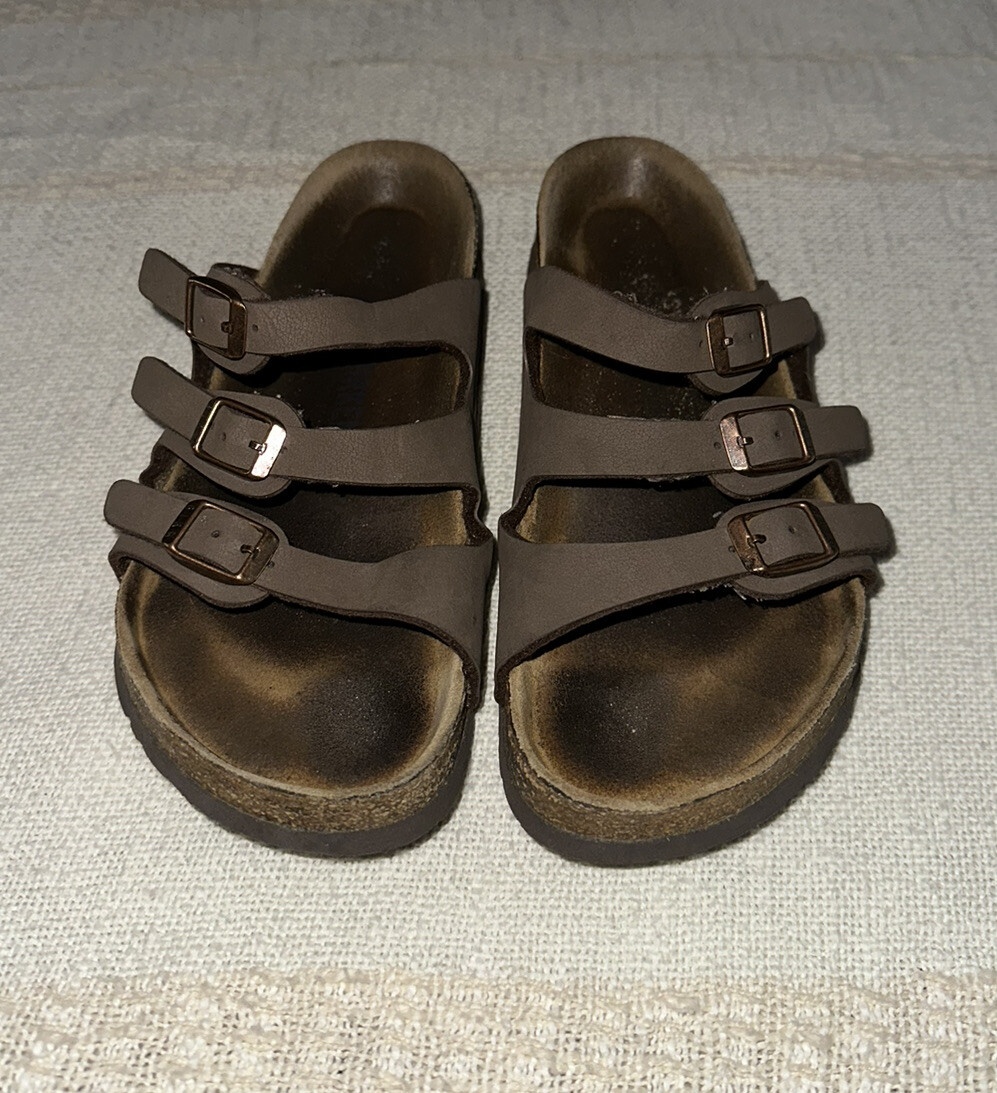 BIRKENSTOCK Florida Brown Birko 3 Strap Slide Sandals Size 36