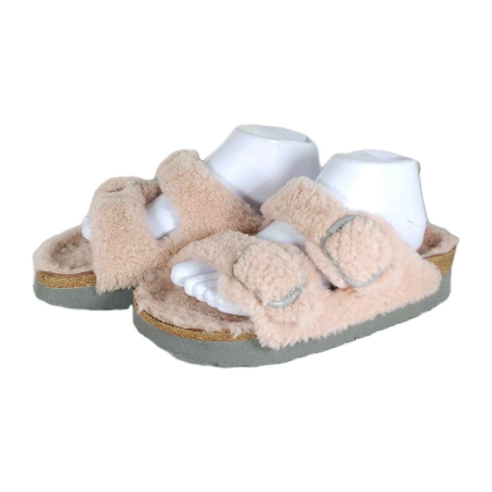 BIRKENSTOCK Papillio Women Arizona Big Buckle US9 Pink Teddy Shearling  Slide