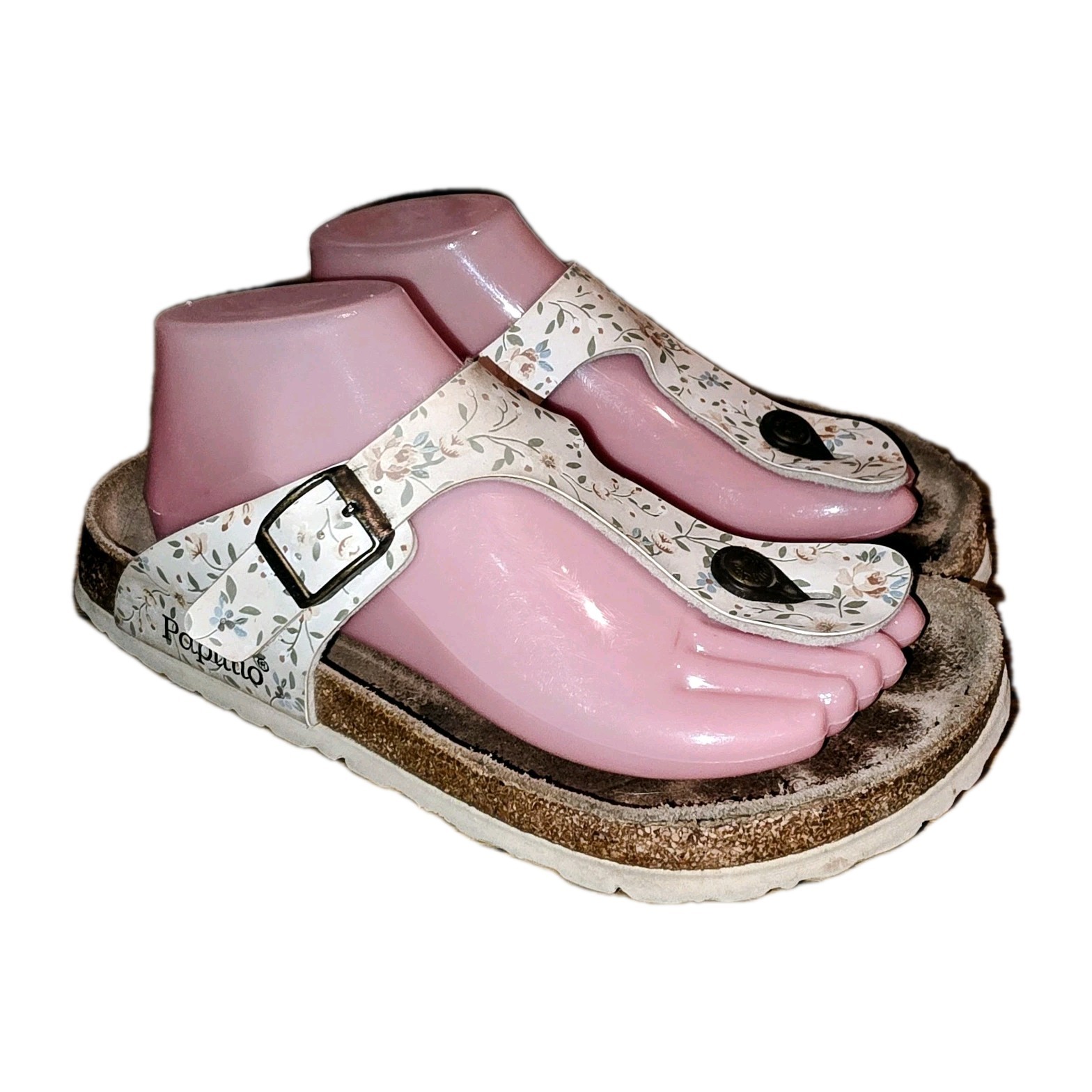 BIRKENSTOCK PAPILLIO GIZEH 8 Floral Distressed Well Loved Granola Girl Sandals