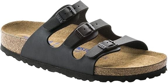 Birkenstock Florida Regular Soft Footb Birko Flor Black / US Men 6 Women 8 EU 39