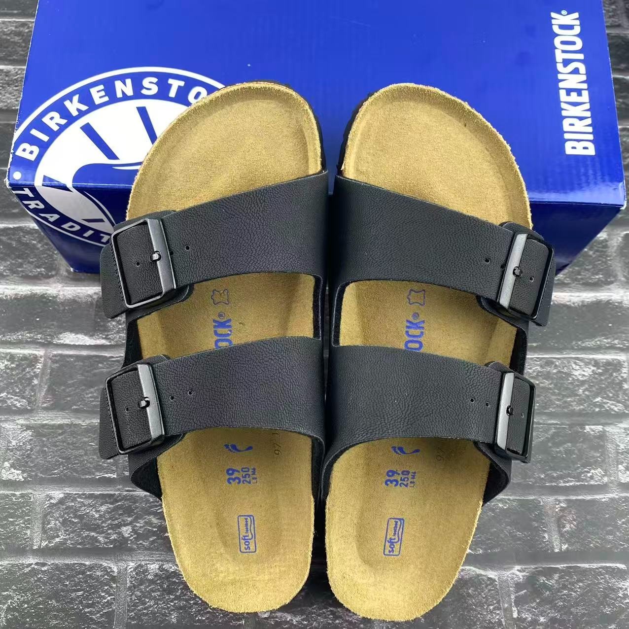 New Birkenstock Arizona Black Birko-Flor Soft Footbed Unisex Sandals EU 37-45