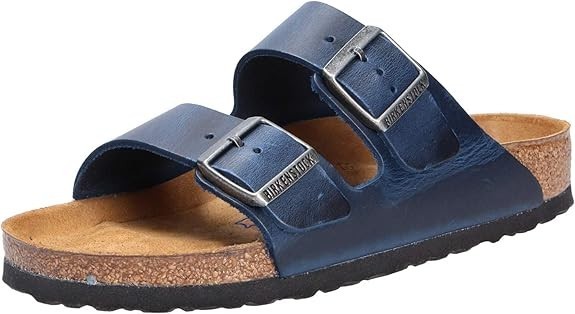 Birkenstock Arizona Regular Fit Leather Blue Soft Bed US Men 7 Women 9 EU 40