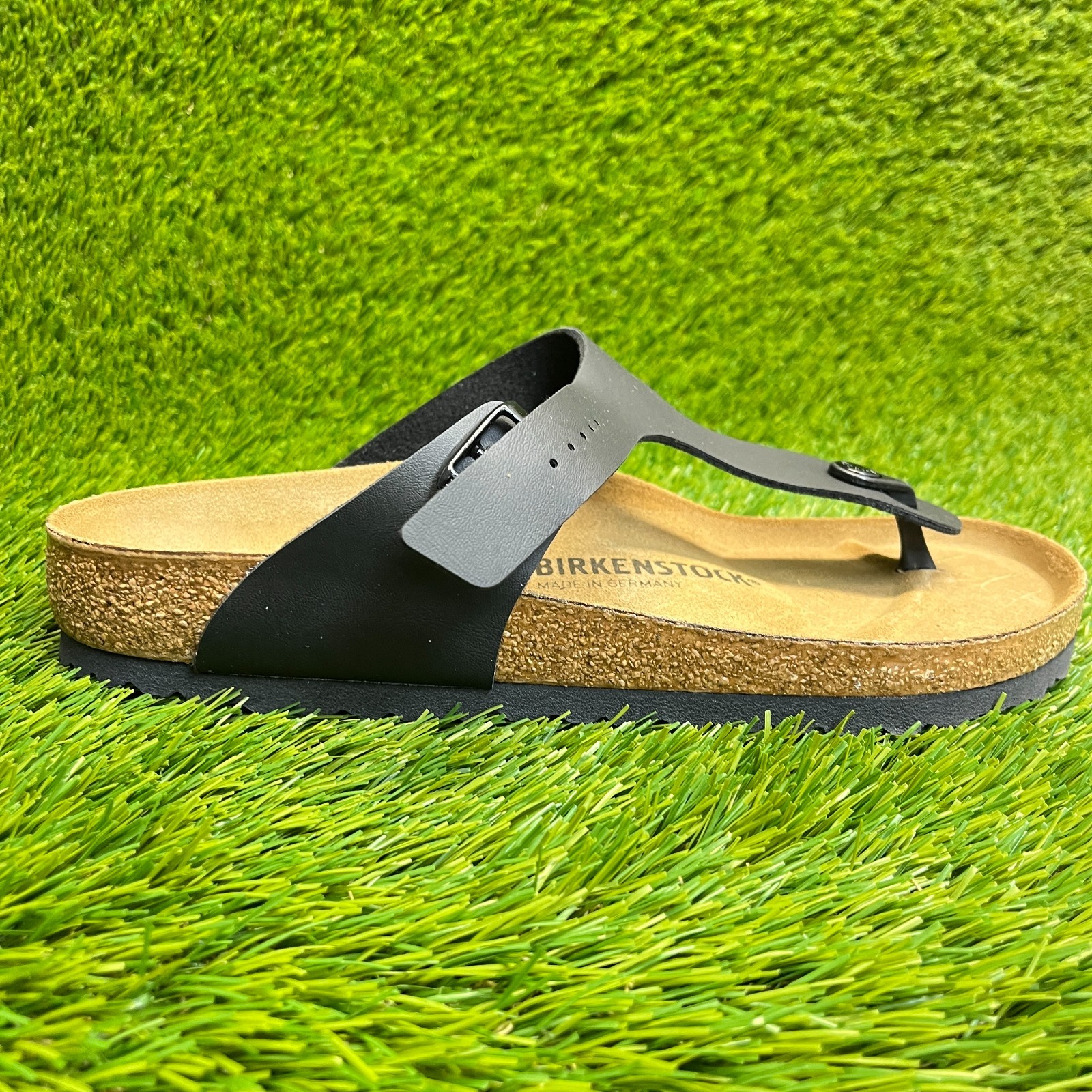 Birkenstock Gizeh Birko-Flor Mens Size 9 Black Brown Beach Outdoor Sandals