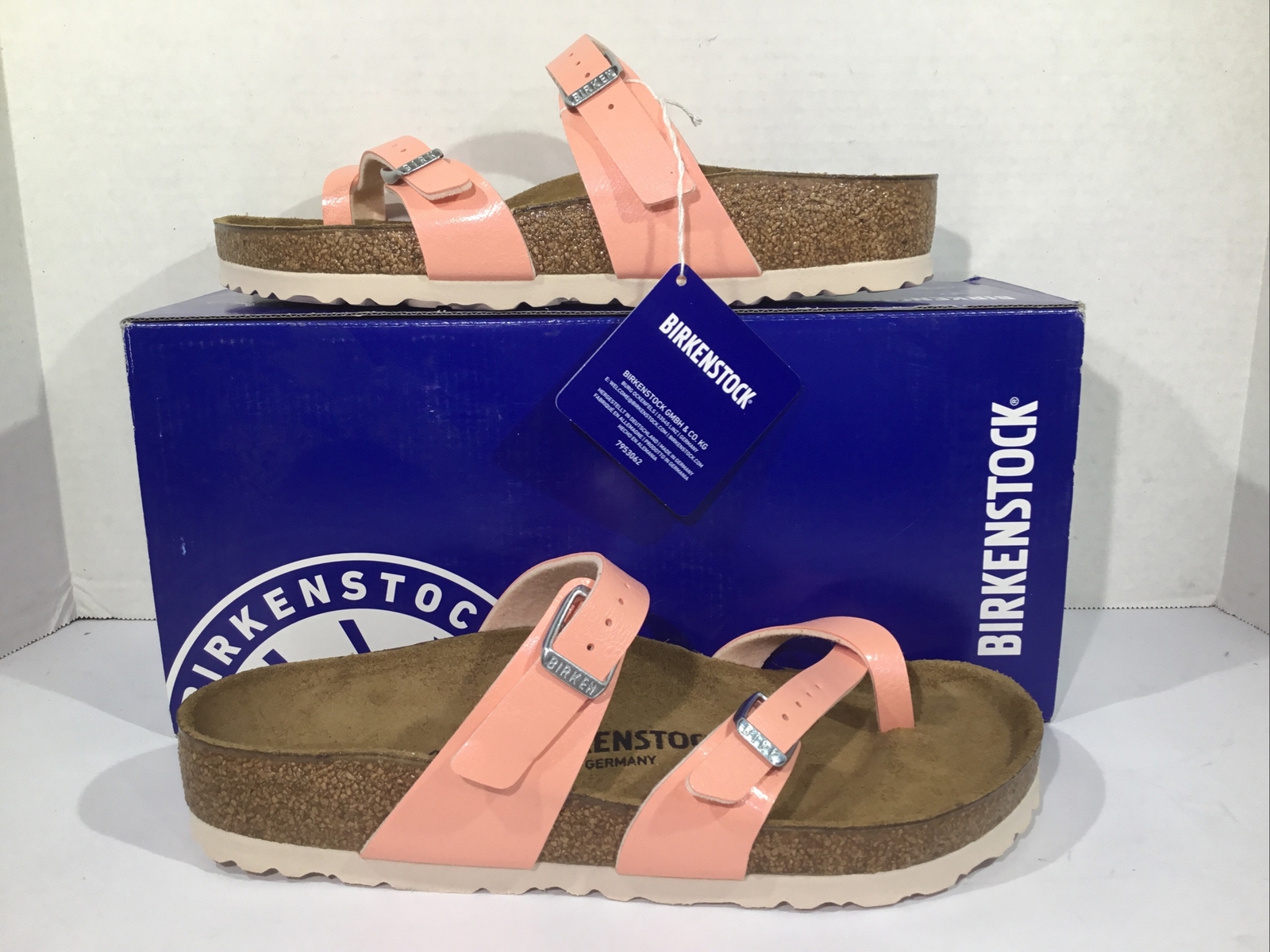 Birkenstock Women’s Size 7 EU 38 Mayari Coral Peach Sandals Thongs Y23-1710
