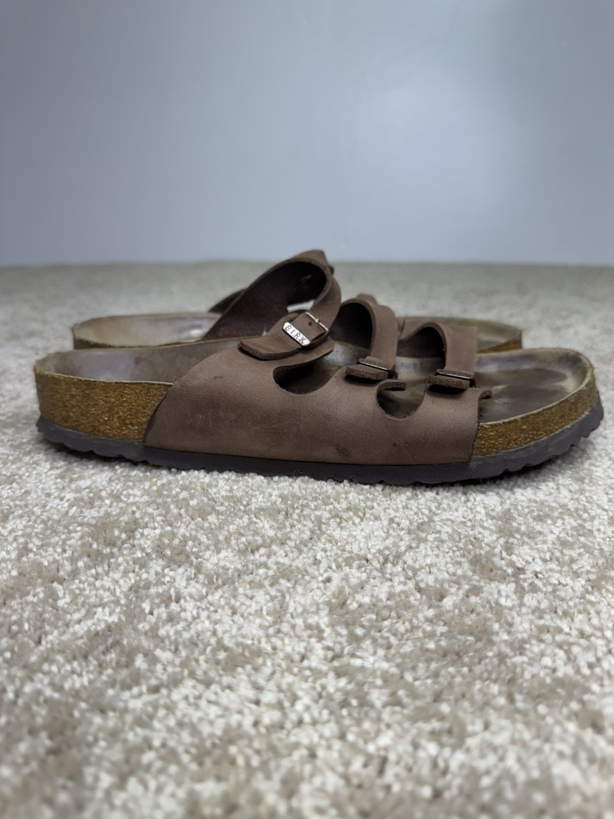Birkenstock Florida Birko-Flor Size 40/ 9.5 Brown Beach Walking Slide Sandals