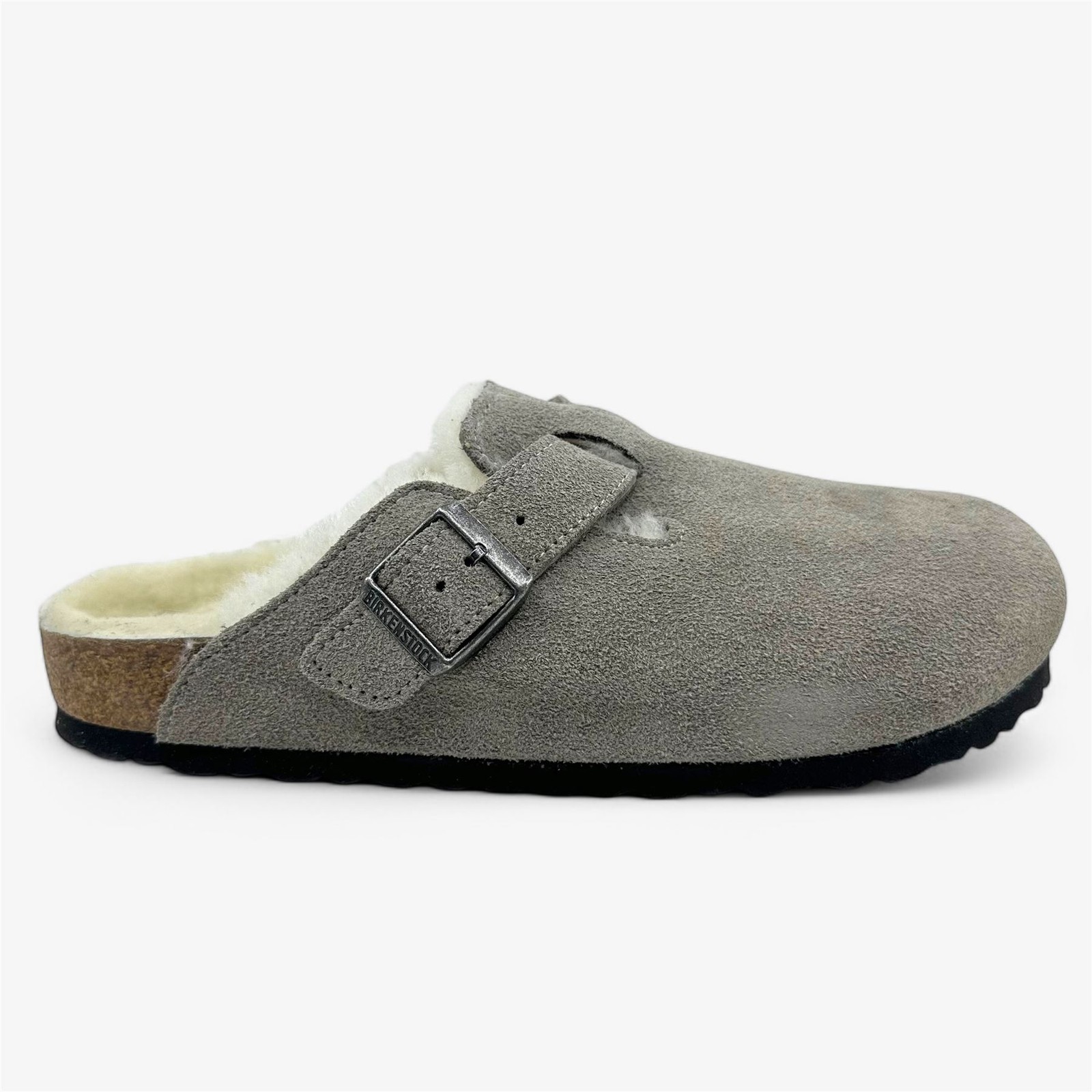 Birkenstock Boston VL Shearling Stone Coin Womens Narrow Soft Footbead Clog