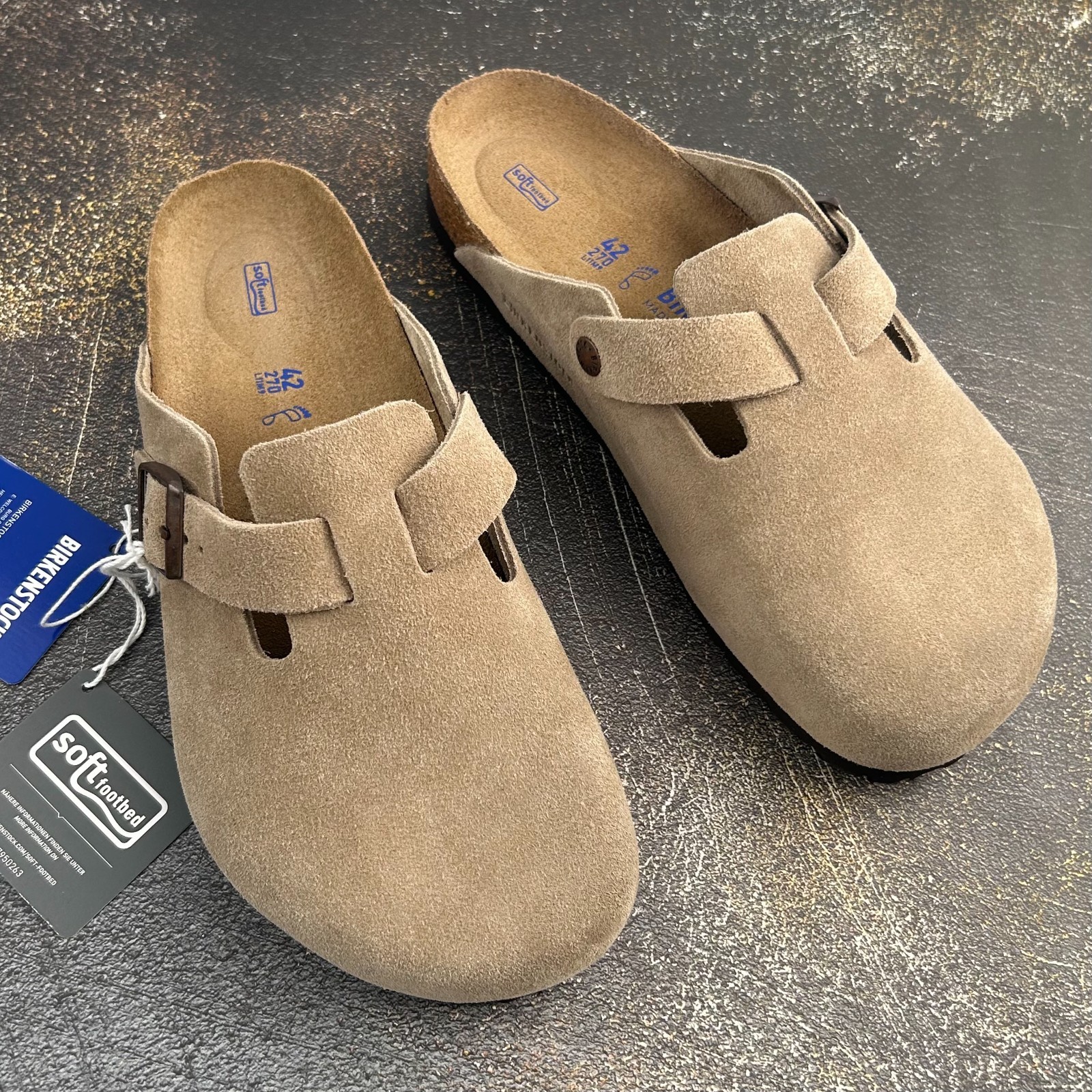 Birkenstock Boston Taupe Suede Leather Soft Footbed Clogs Women’s shoes 36-45