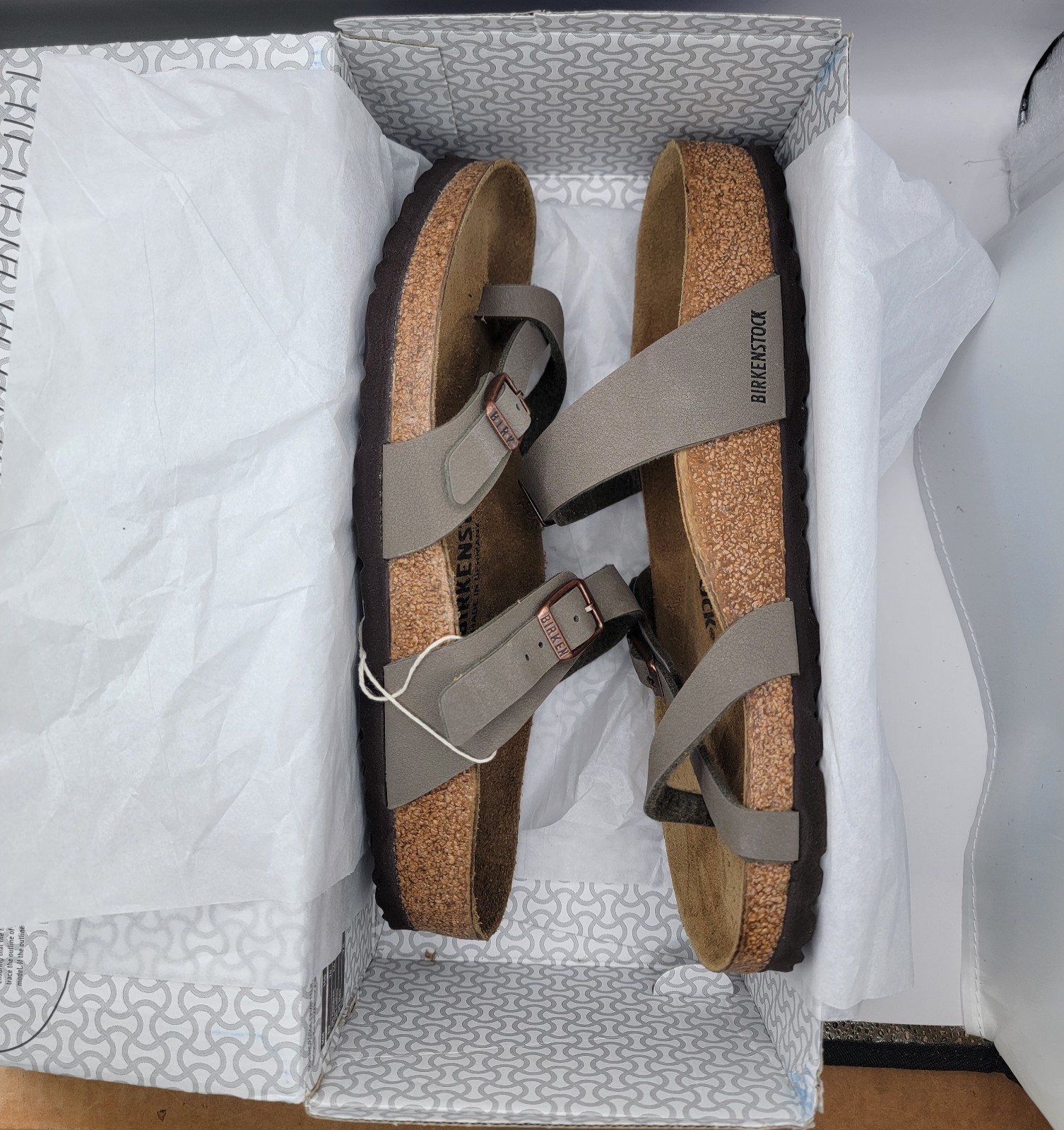 Birkenstock Mayari Birko-Flor Leather Stone Color Regular Wide