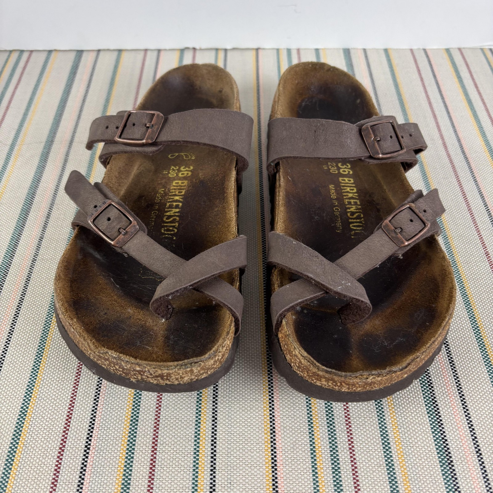 Birkenstock Mayari Shoes Womens Size 5 Brown Leather Sandals Comfort German Made
