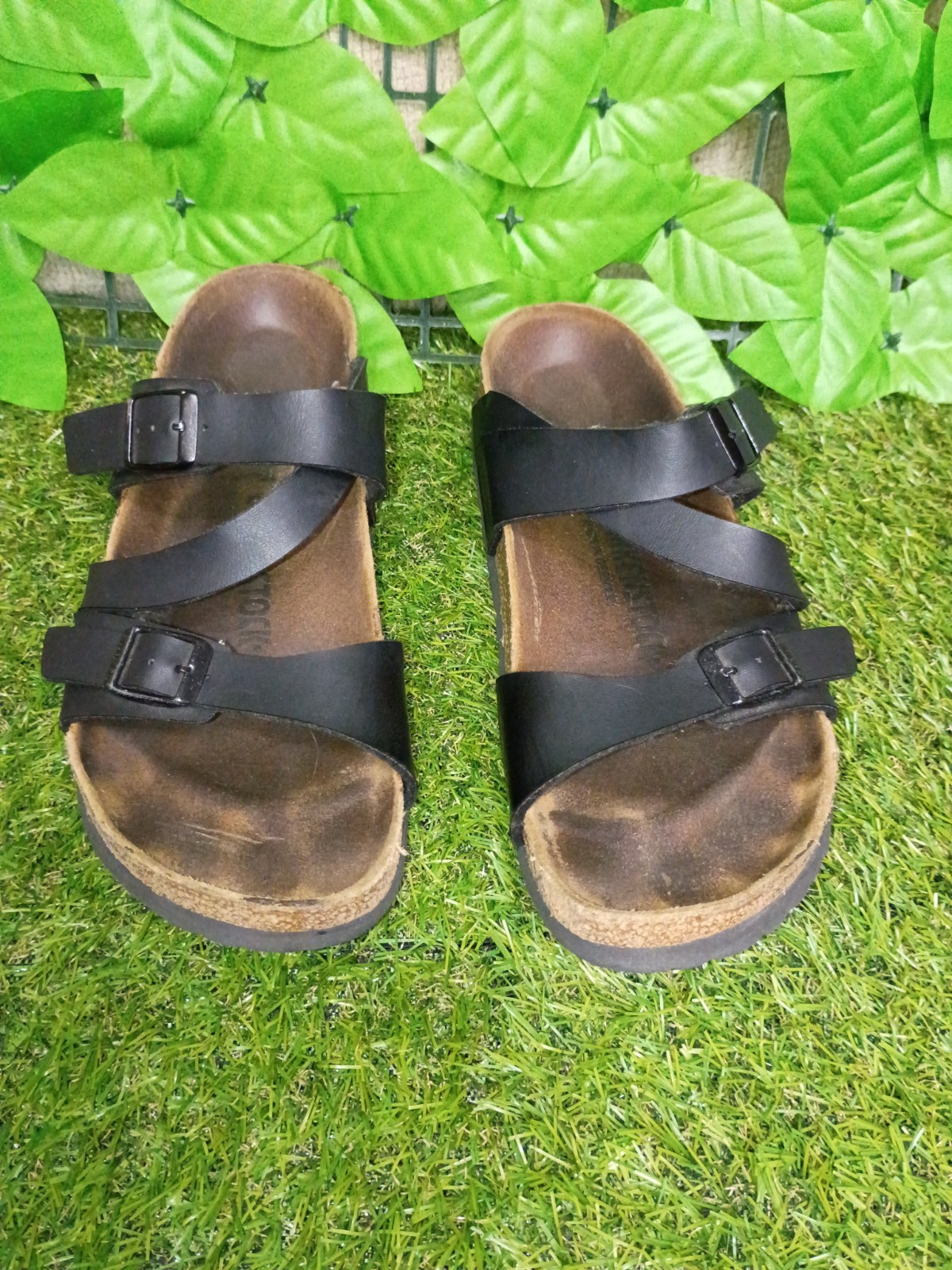 Birkenstock MAYARI Black Birko-Flor Buckled Slide Sandals Women’s Size 39