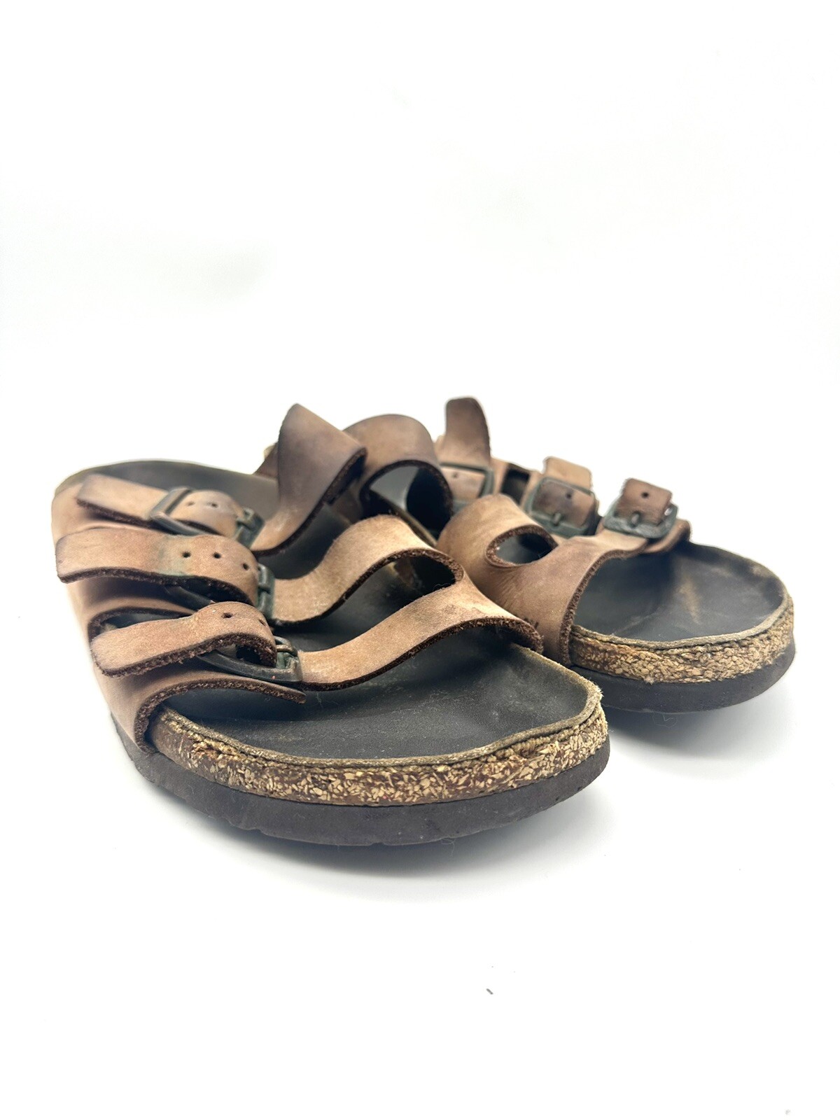 BIRKENSTOCK Florida Women’s Brown Leather 3 Strap Sandals Sz 38 US 7