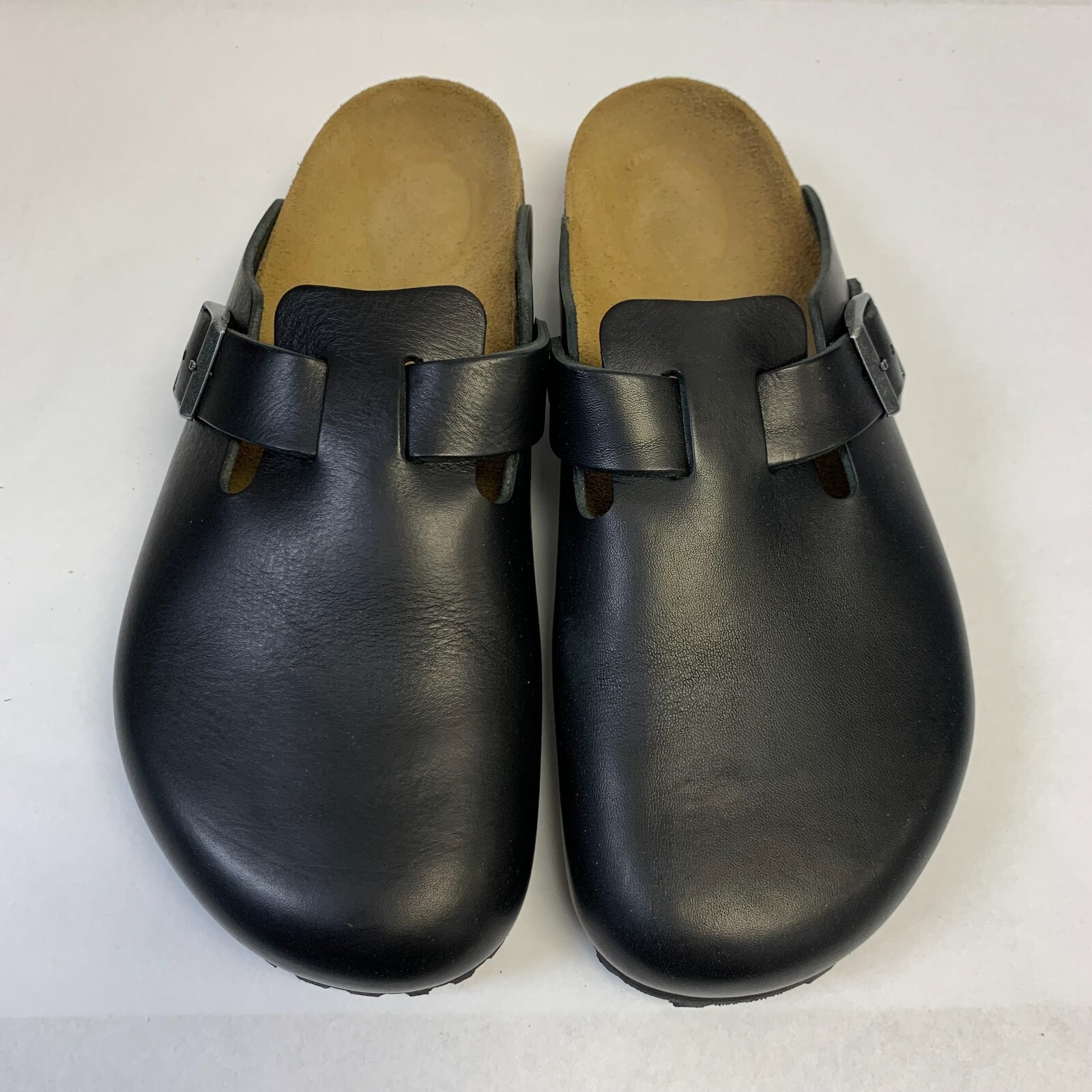 Birkenstock New w/ Box Boston Grip Vintage Wood Black Leather Reg – Select Size