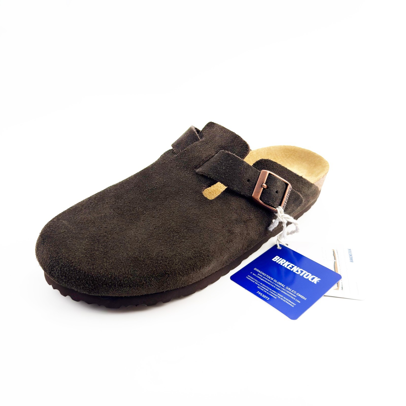 Birkenstock Boston Mocha Suede Soft Footbed Classic Clogs Women’s Shoes