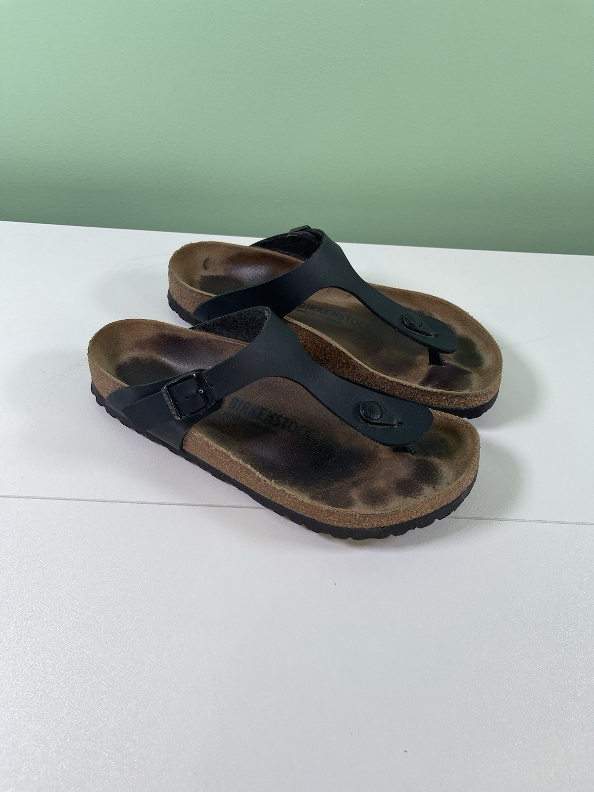 Birkenstock Gizeh Black Patent leather Thong Sandals Size 40 (9 US) Regular Fit