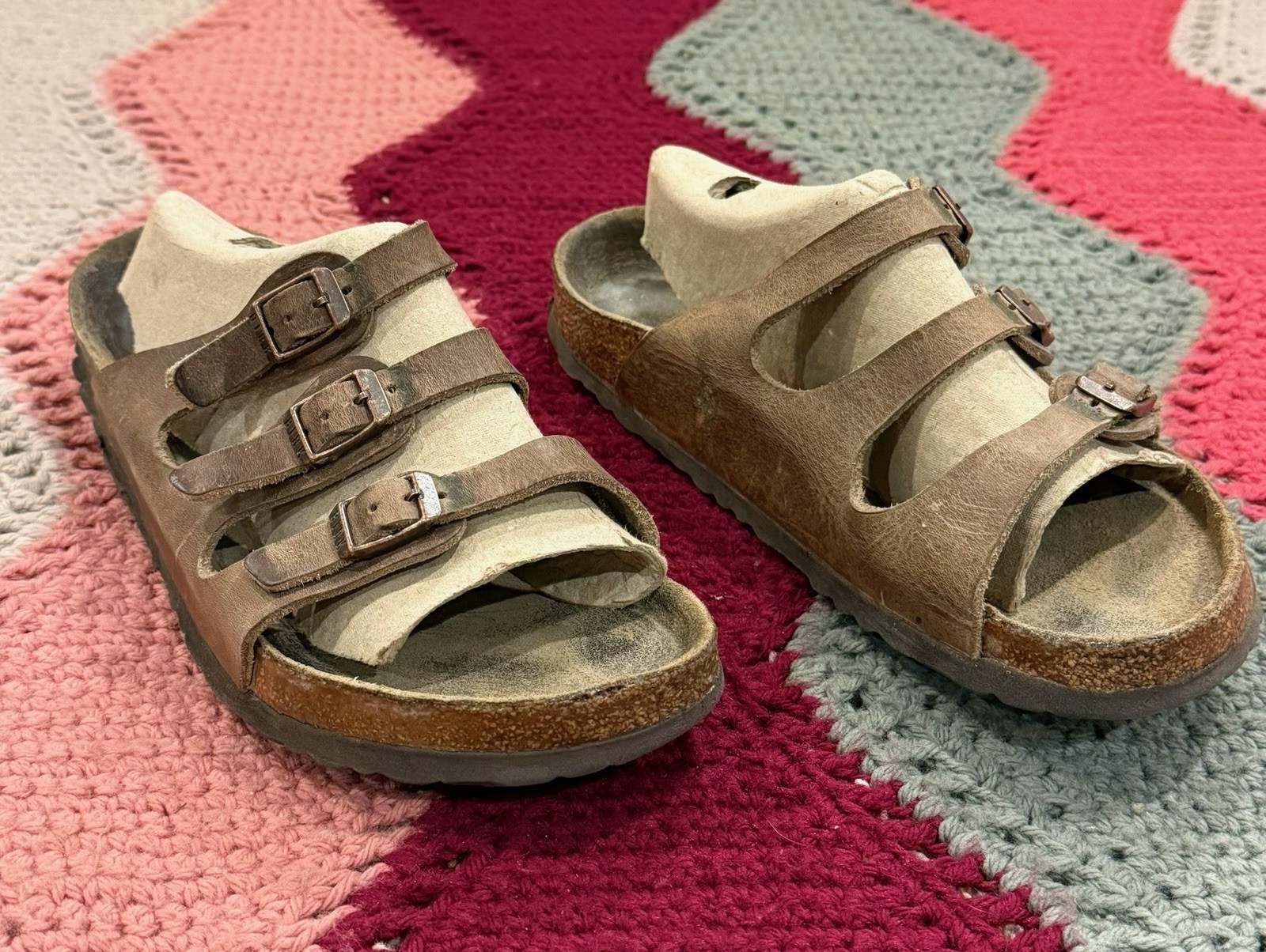 Birkenstock Florida Sandals Women’s 8 EU 38 Soft Footbed Brown Leather Slide