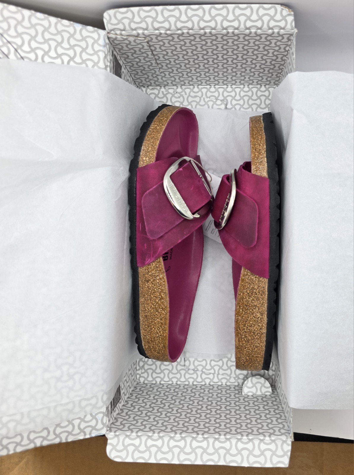 Birkenstock Madrid Big Buckle Natural Leather Oiled Festival Fuschia Color R W