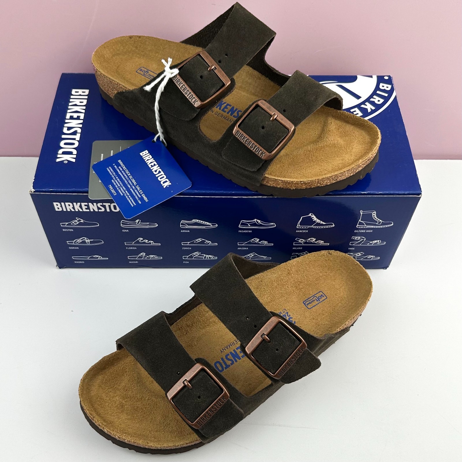 Birkenstock Arizona Mocha Soft Footbed Suede Leather Women’s Sandals shoes SALE