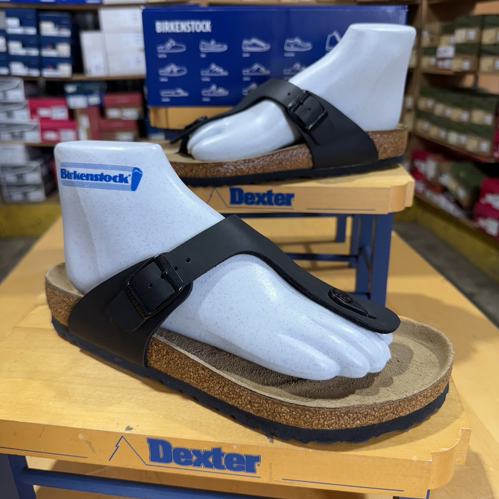 Birkenstock Gizeh Black Birko-Flor Comfort Summer Sandals Sz 41 regular new