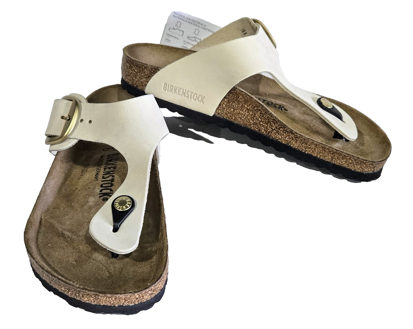 BIRKENSTOCK GIZEH-FLOR SANDAL CREAM/IVORY Women’s 38 7-7.5 $155