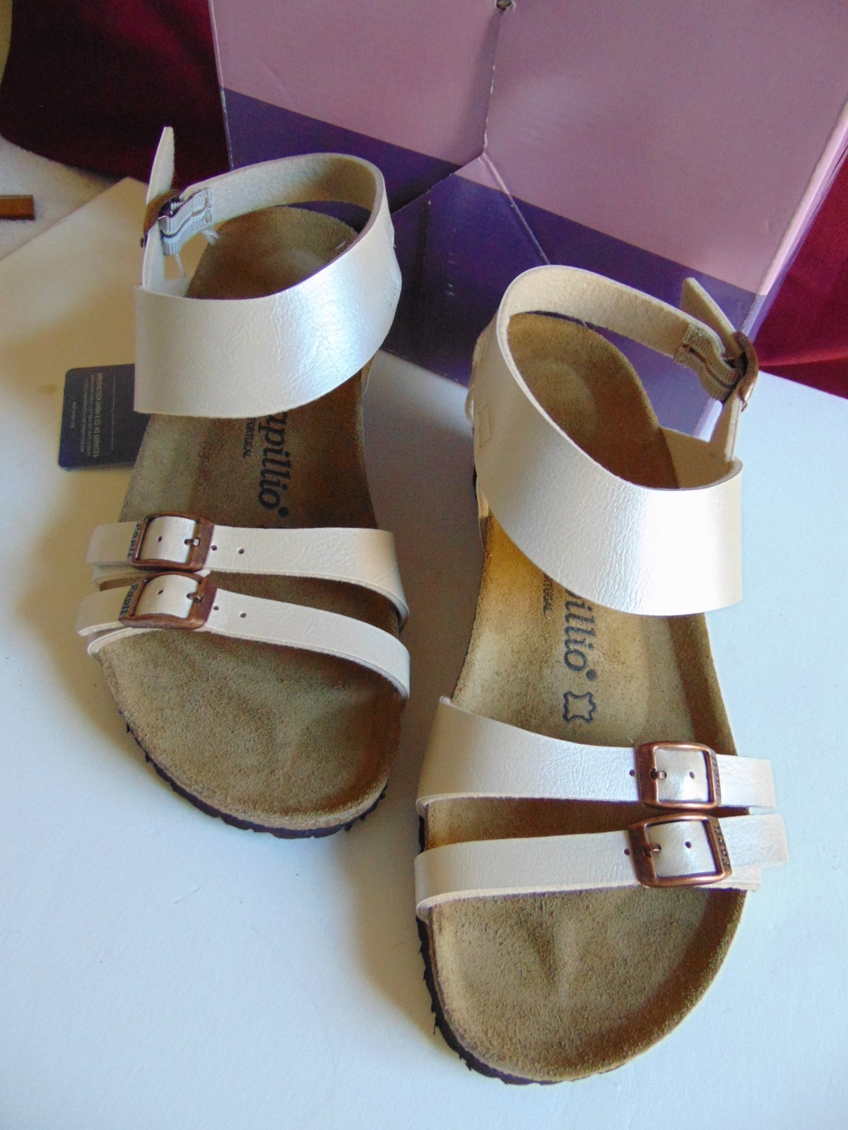 Birkenstock Papillio Ellen Wedge Sandals Women’s Pearl White 39 MIB