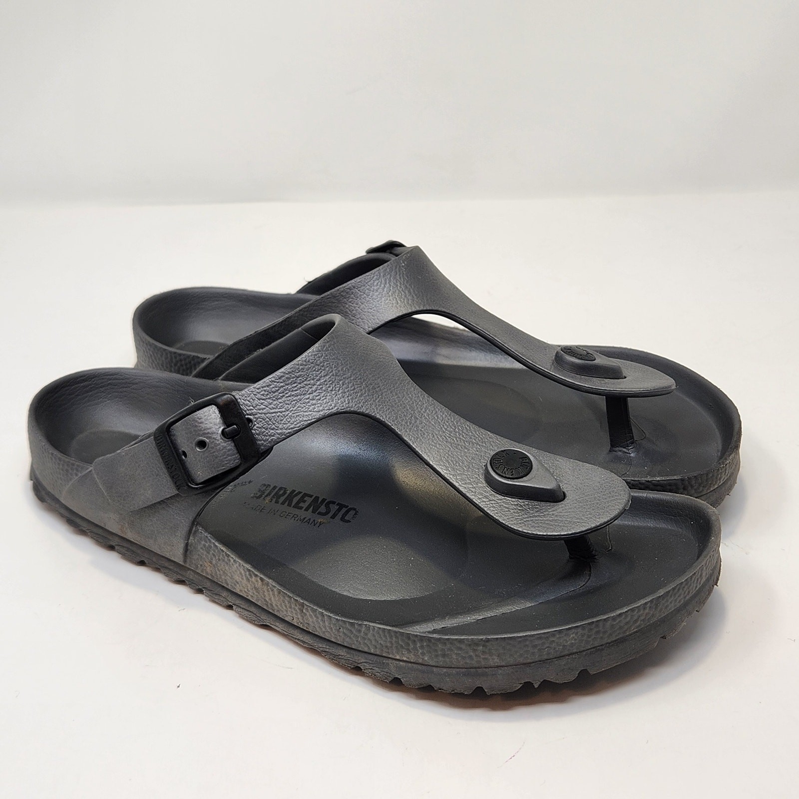 Birkenstock Gizeh EVA Metallic Dark Gray Thong Sandal Size 37 US Women 6 Slip On