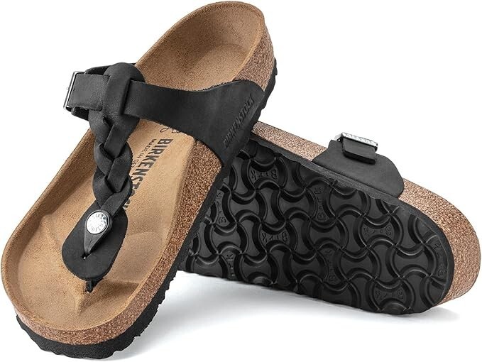 Birkenstock Gizeh Braided Regular Fit Leather Black US Men 6 Women 8 EU 39