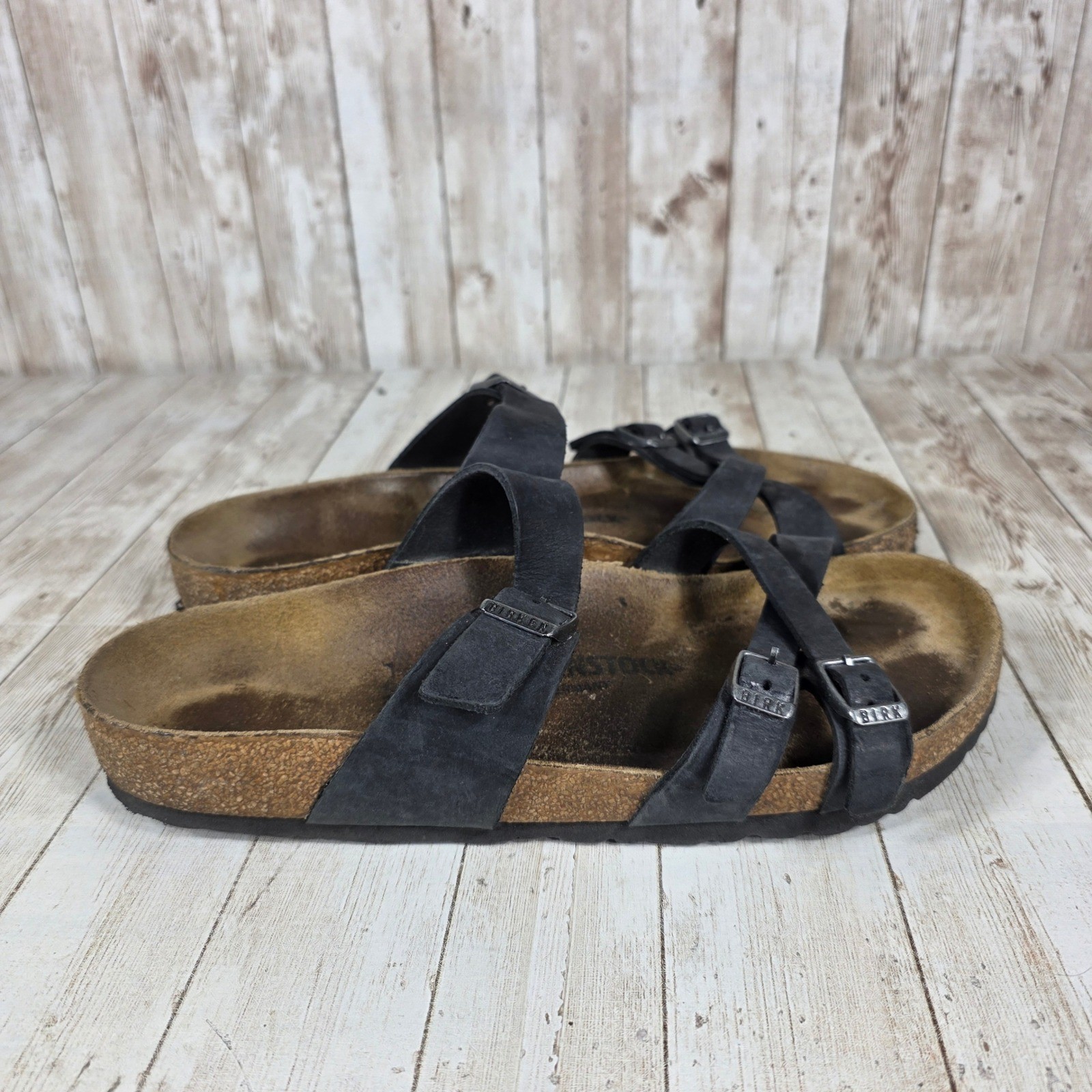 Birkenstock Mayari Black Suede Leather Thong Strap Sandals Women’s Size 41