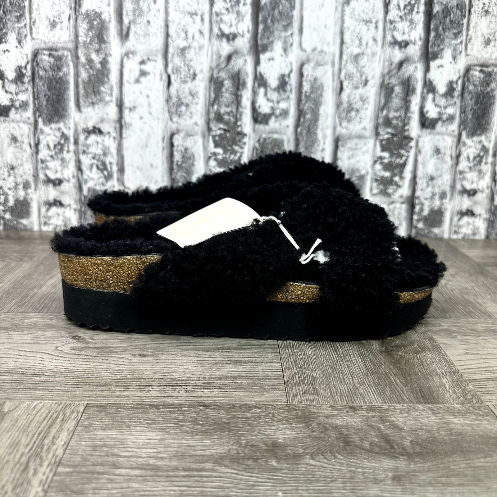 Papillio by Birkenstock Daytona Shearling Women size 6/Euro 37 Black Slip On