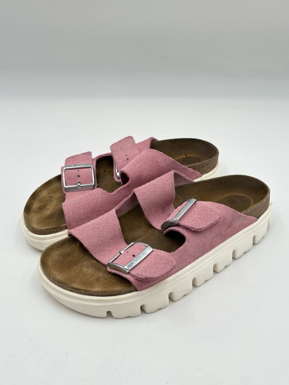 Birkenstock Papillio Arizona Chunky Pink Suede Sandals Size 6  – EU 37 Women’s