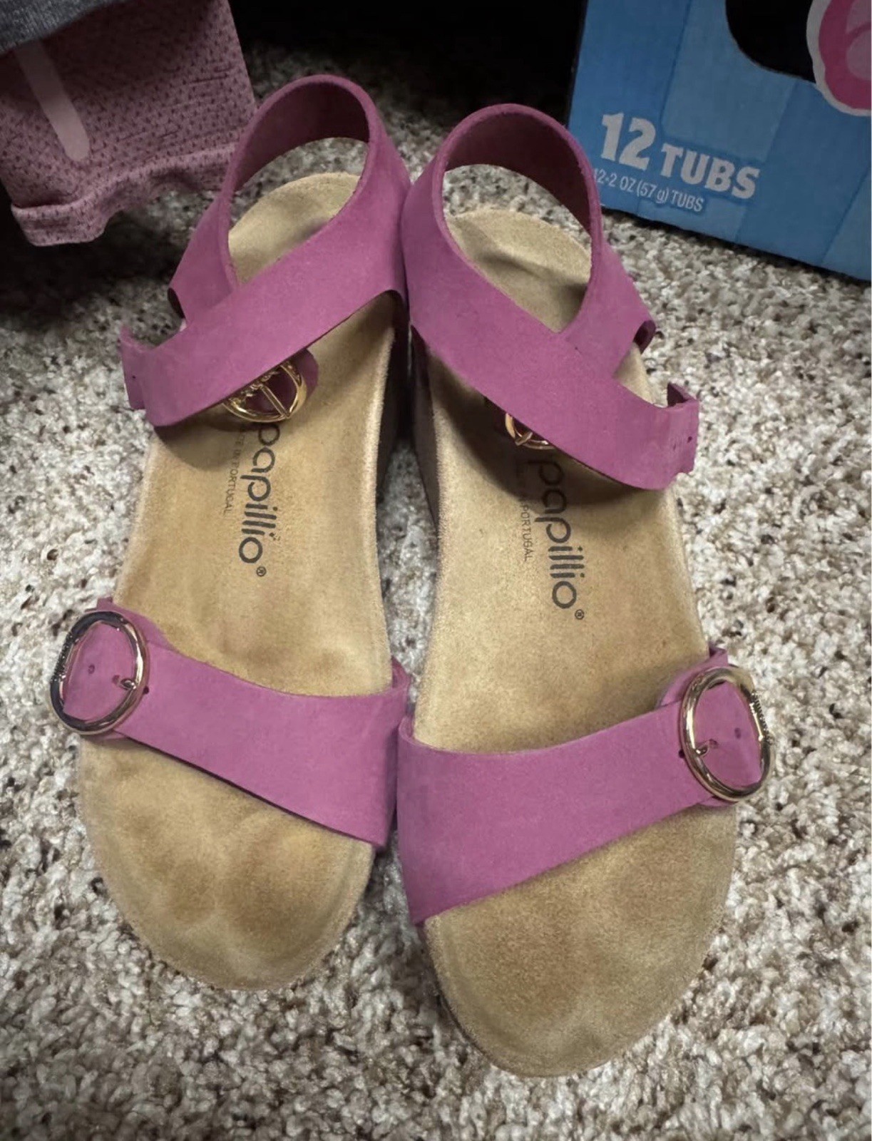 Birkenstock Papillio Buckle Slingback Wedge Sandals Women Ankle Berry