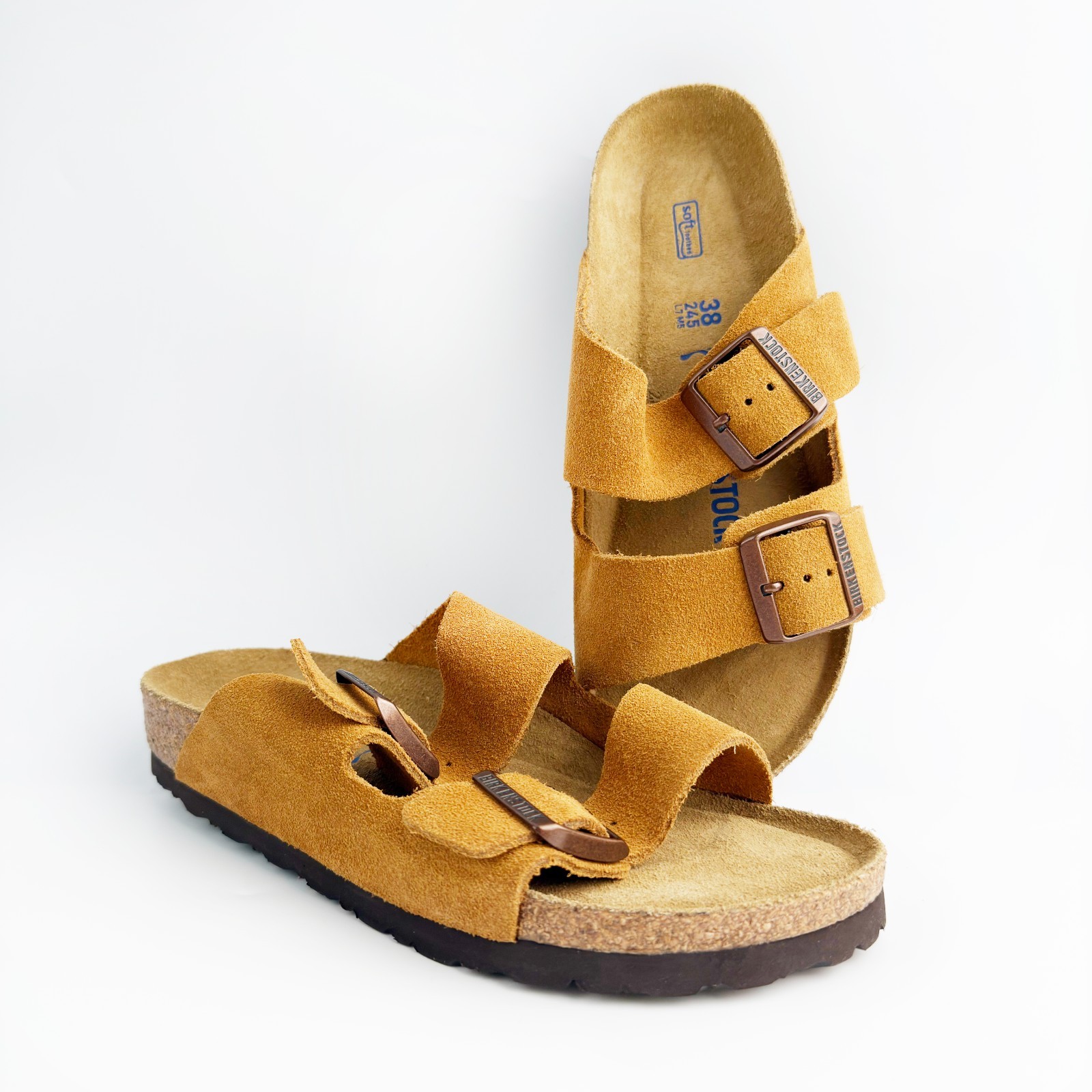Birkenstock Arizona Soft Footbed Suede Leather Sandals Women’s Shoes – Mink