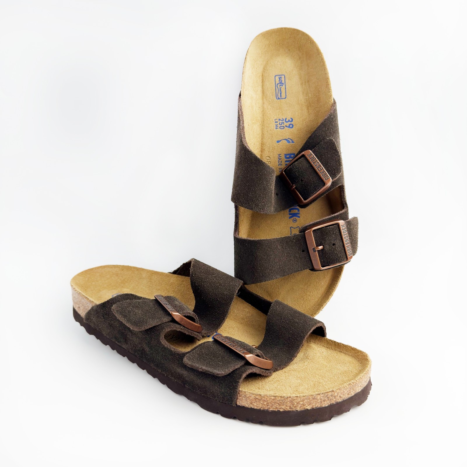 Birkenstock Arizona Soft Footbed Suede Leather Sandals Women’s Shoes – Mocha