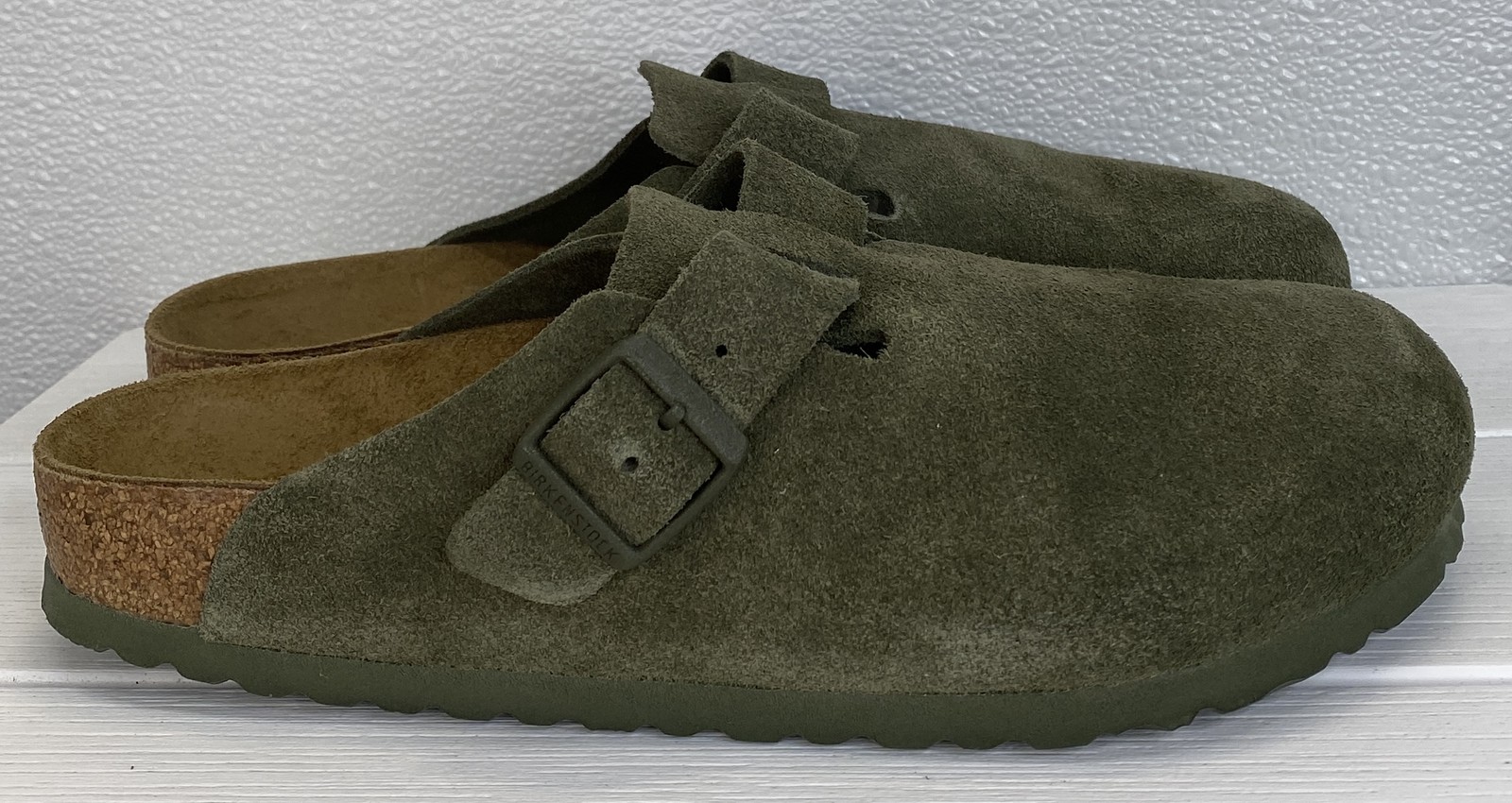 Birkenstock Boston Unisex Size M8 L10 Thyme Suede Casual Everyday Slip On Clogs