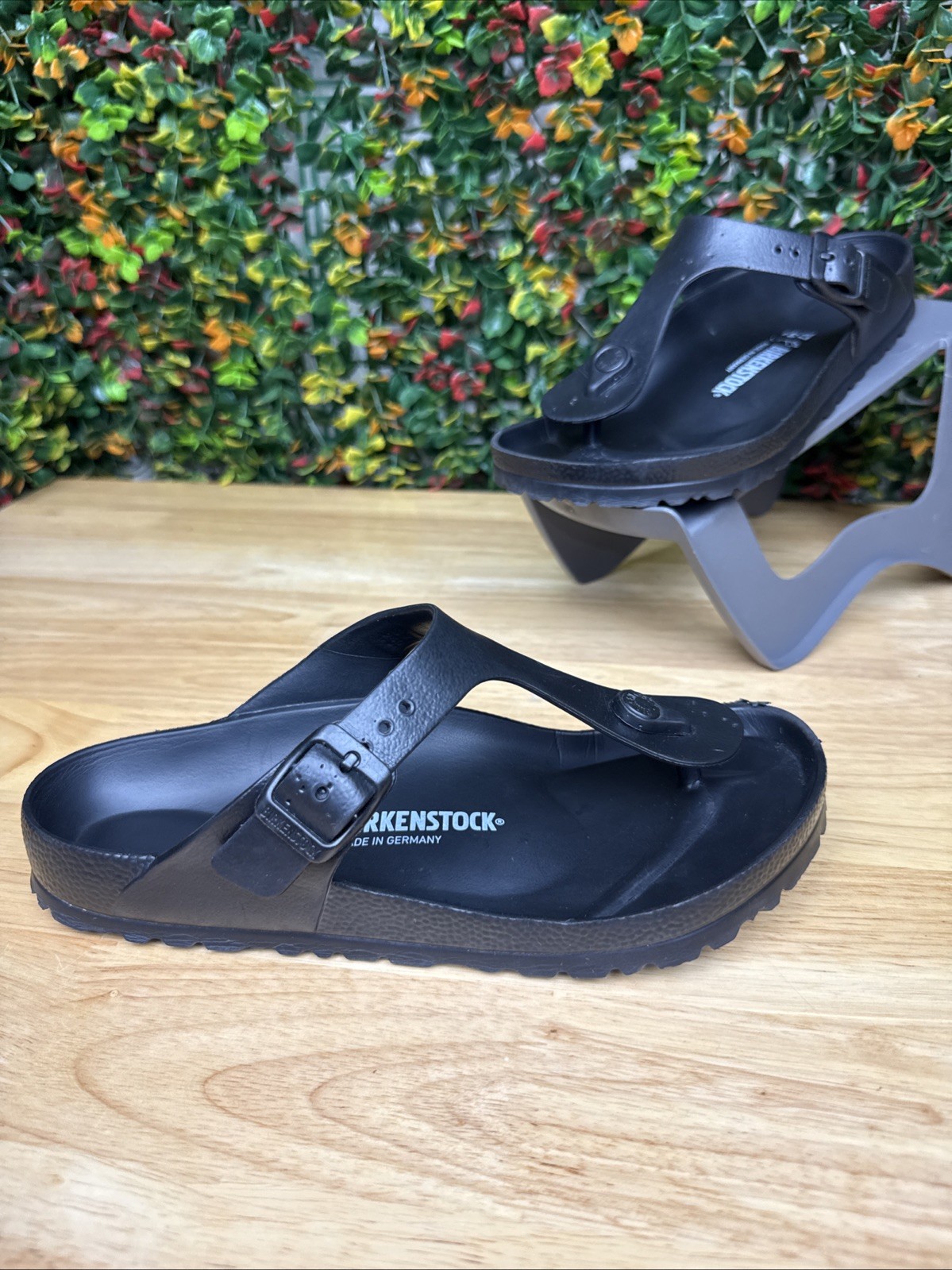 Birkenstock Gizeh EVA Sandals Shoes Regular Fit Black US Men 4 Women 6 EU 37 GUC