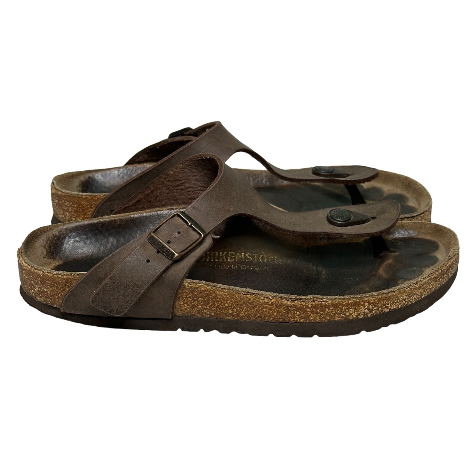 Birkenstock Gizeh Leather Thong Sandals Brown Size 39 / US 8