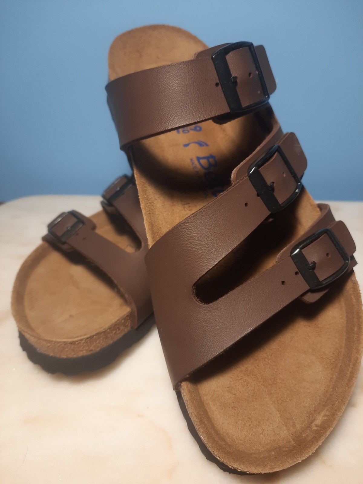 NEW Birkenstock Florida Betula 3 Straps Mocha Brown EU 39 US W Size 8