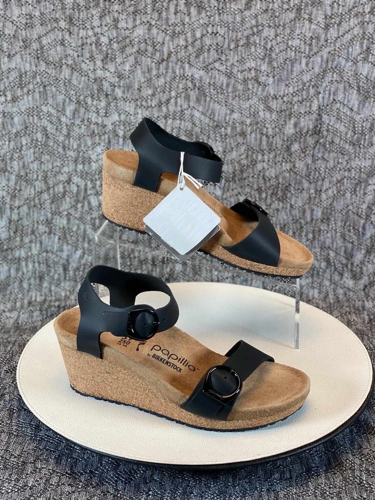Birkenstock Papillio Soley Ring Buckle Sandal Size 39 Black