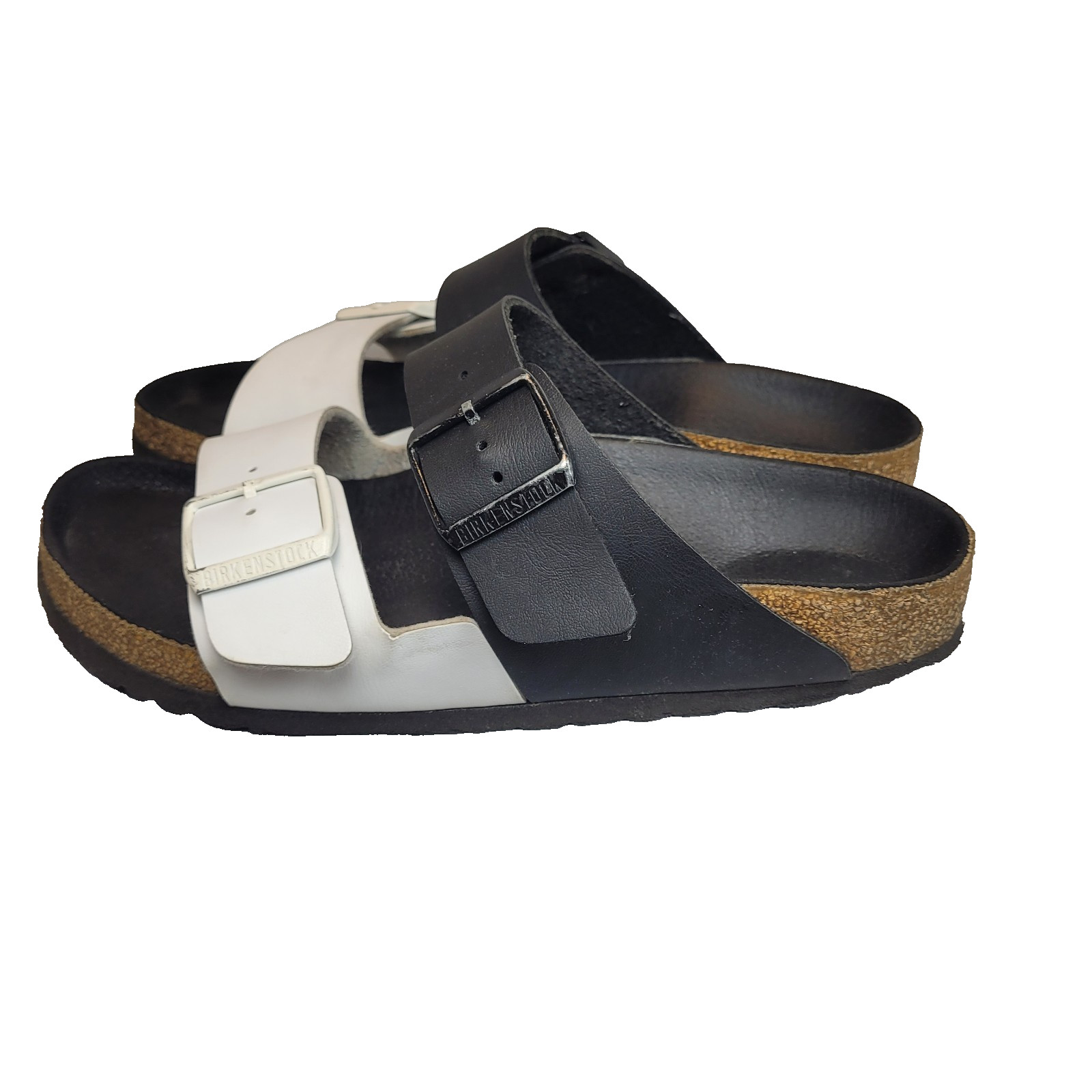 Birkenstock~ Arizona Split Black/White Birkenstock Slip-On  Sz 38 US 7.5/8