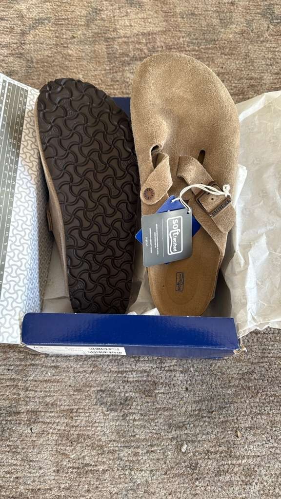 Birkenstock Boston Soft Footbed Taupe Suede Clogs EU 43  (US 10)