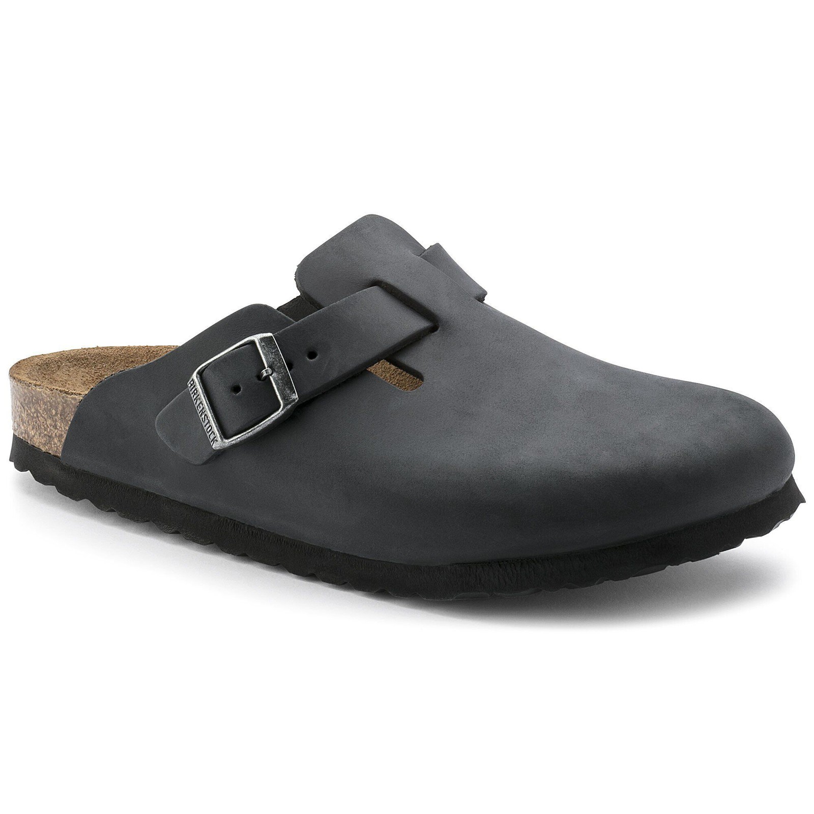 Birkenstock Unisex Boston Comfortable Regular Clogs, Black Oiled Leather, Sizes