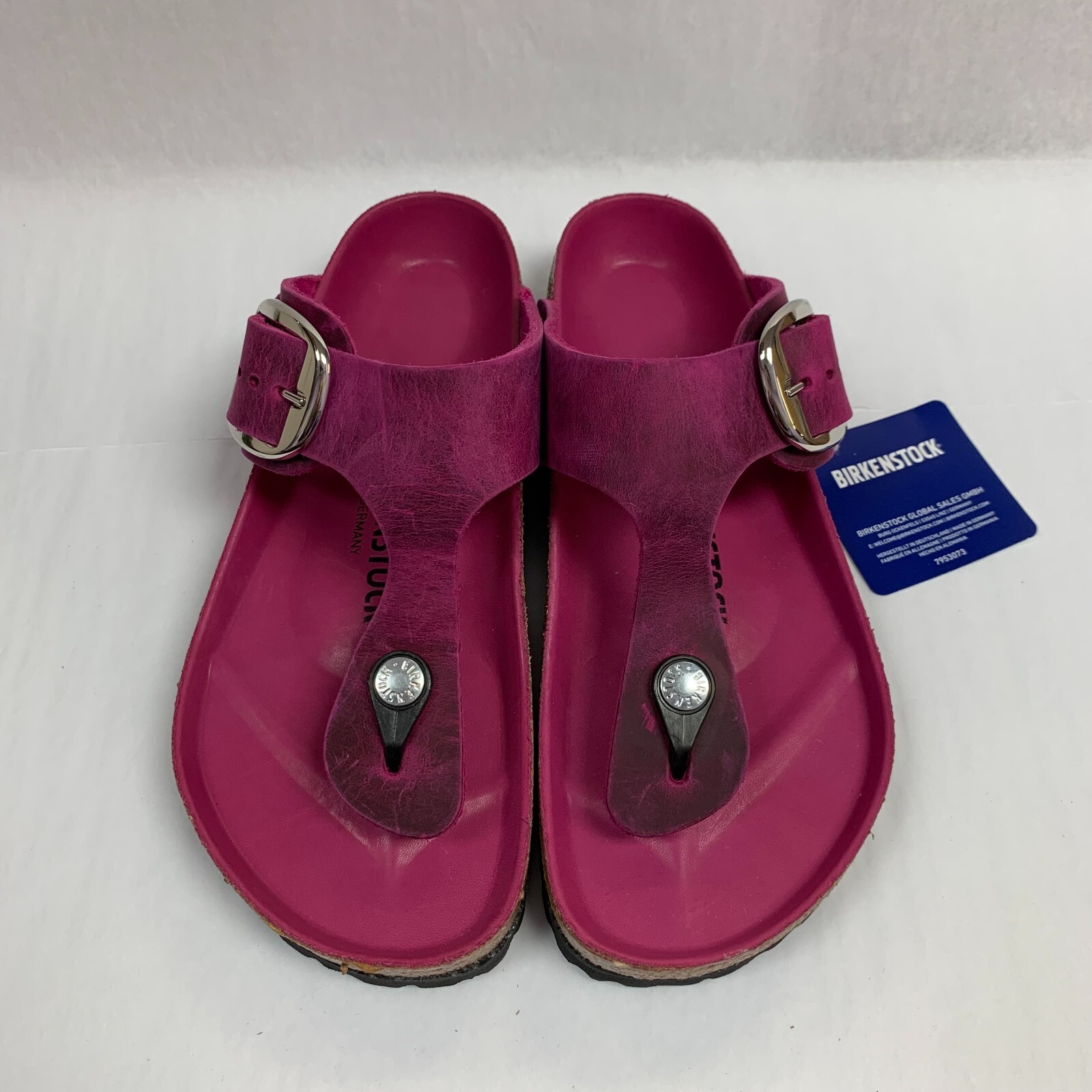 Birkenstock New w/ Box Gizeh Big Buckle Festival Fuchsia Oiled Exquisite Narrow