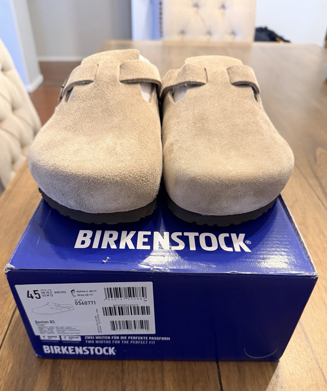 Birkenstock Boston BS Taupe Unisex Clog – Size 45 / New w/Box