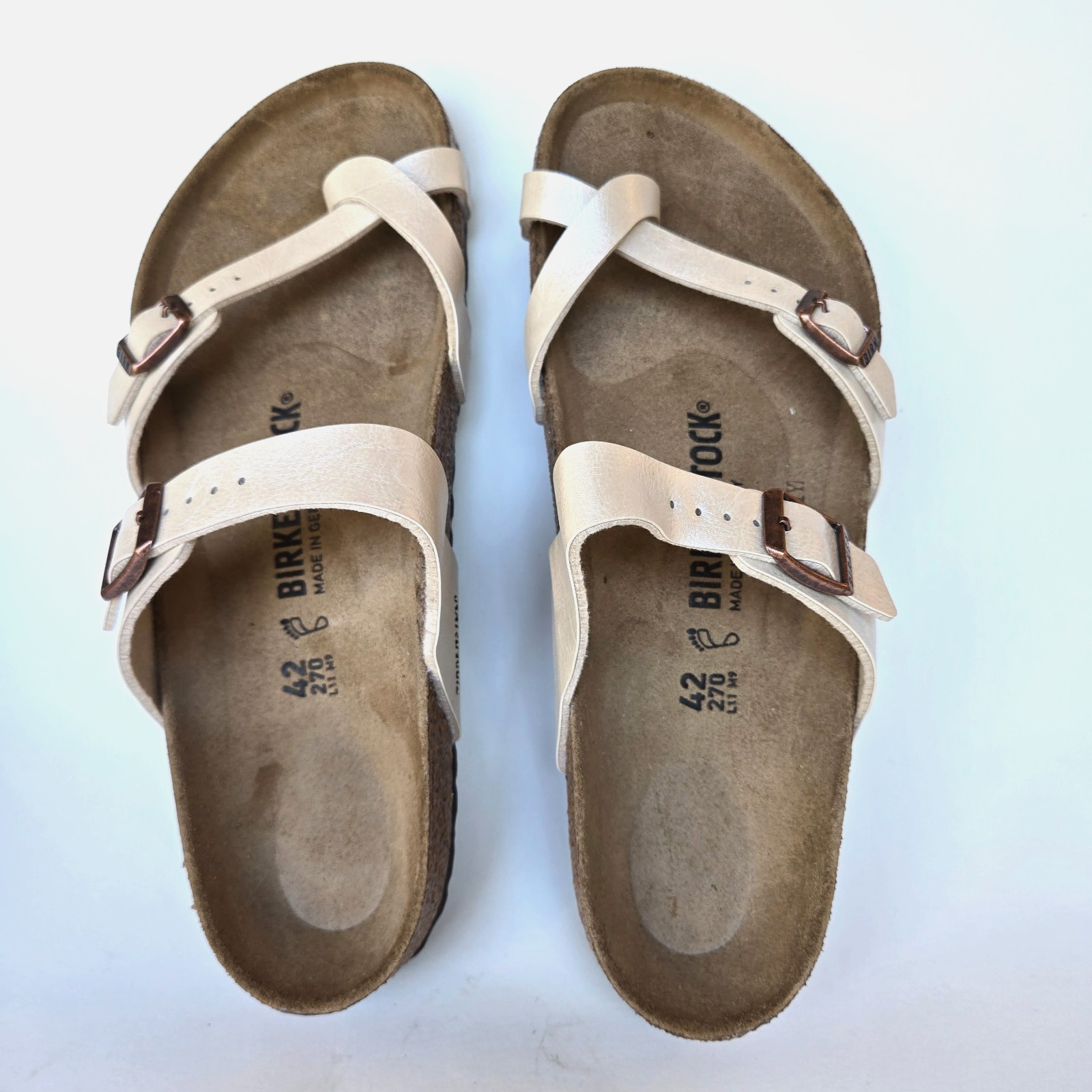 Birkenstock Mayari Birko-Flor Women’s Sandals Pearl White Color  SZ 11-11.5