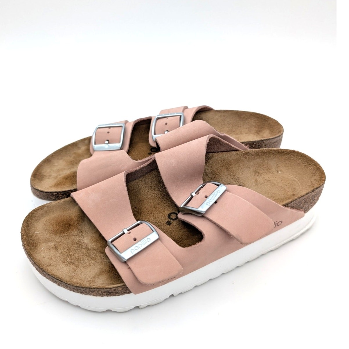 Papillio by Birkenstock Arizona Women’s Sandals Nubuck Soft Pink US5 EU36