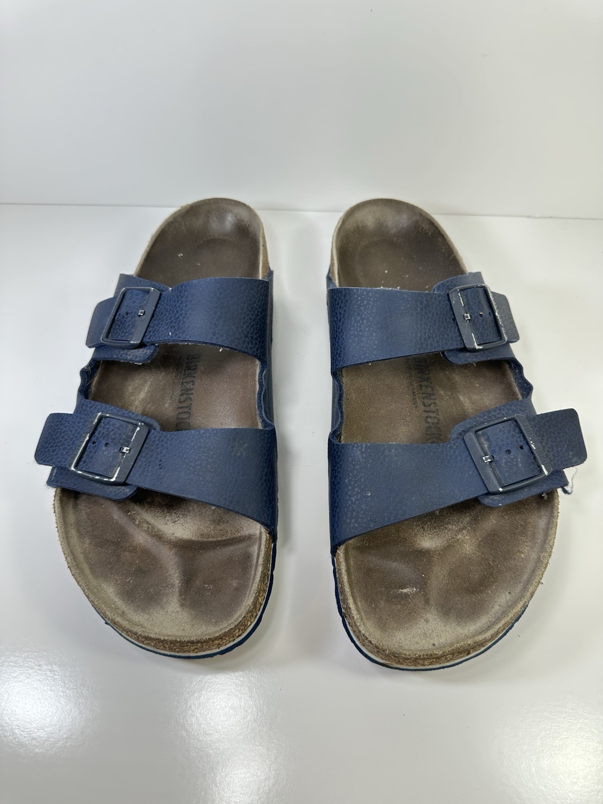Birkenstock Arizona Leather Sandals Mens Size 46 / 13 Navy Blue  Comfort