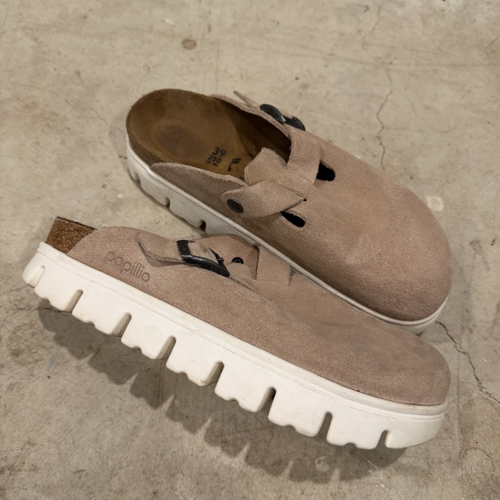 Papillio by Birkenstock Boston Chunky Platform Clog Warm Sand Size 39 (US 8)