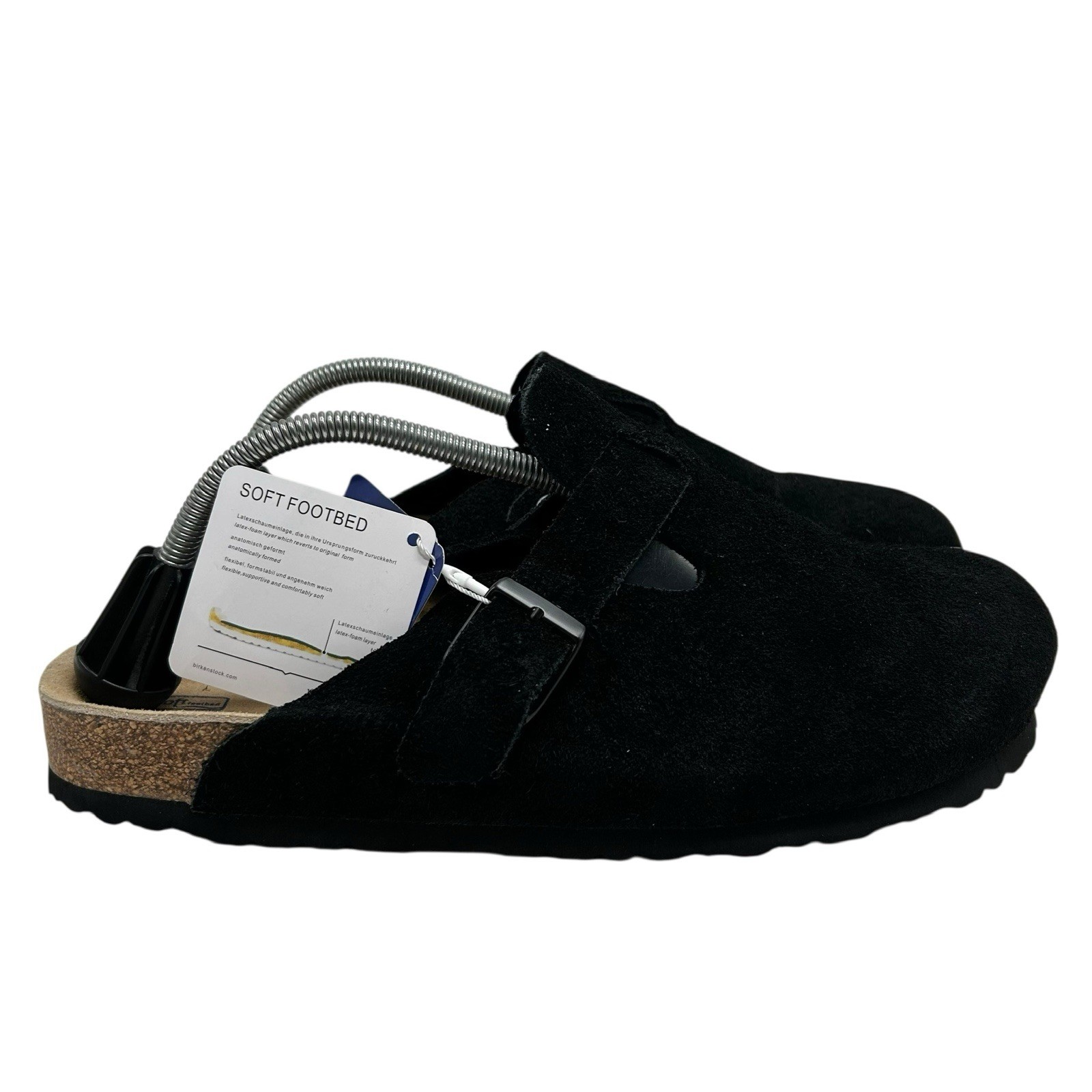 Birkenstock Boston Soft Footbed Men’s Size 12 US 45 EU Suede Black New Sandal