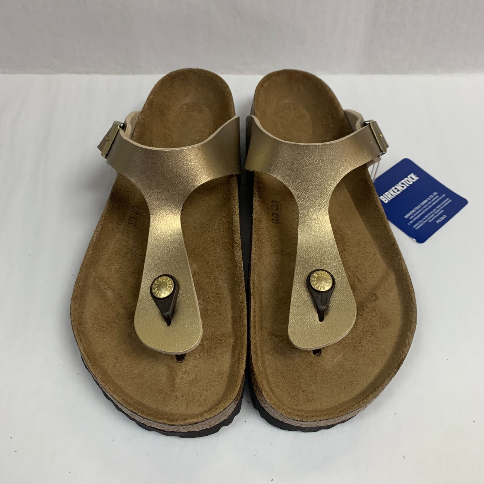 Birkenstock New w/ Box Gizeh Gold Birko Flor Regular Width – Select Size