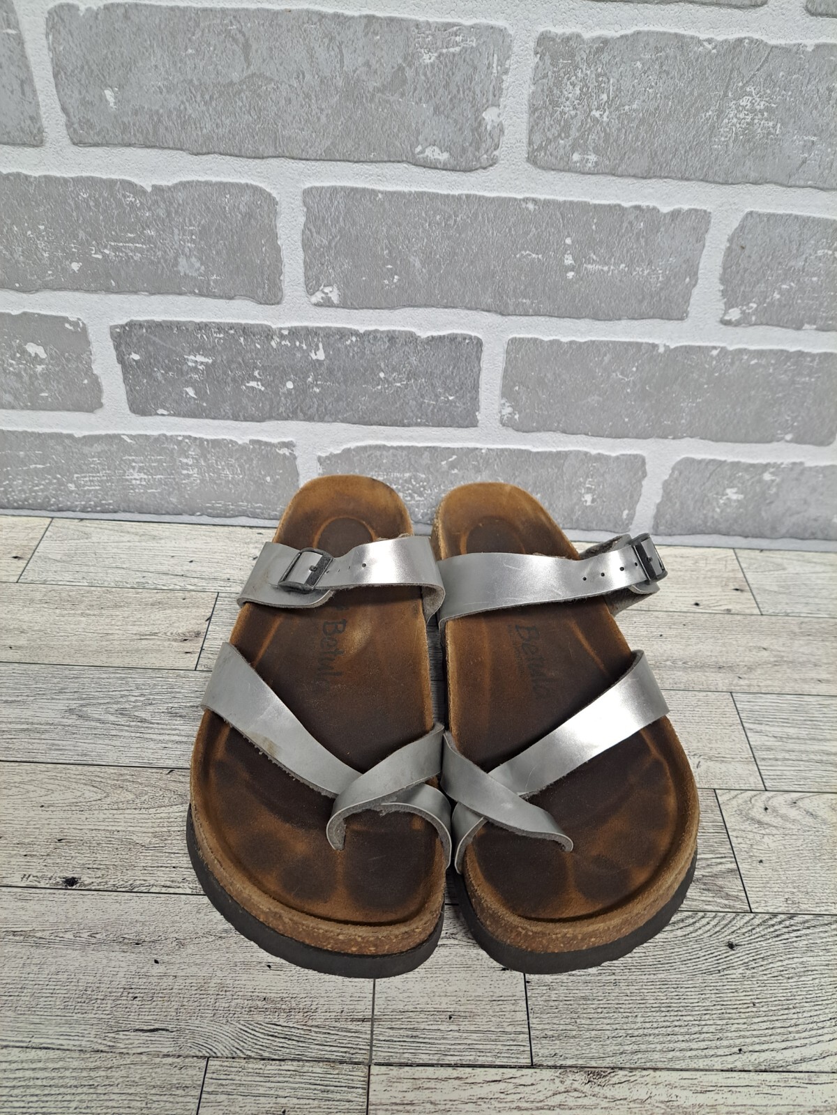 Betula by Birkenstock Mayari Mia Silver Birko-Flor Sandal EU 40 Womens Size 9